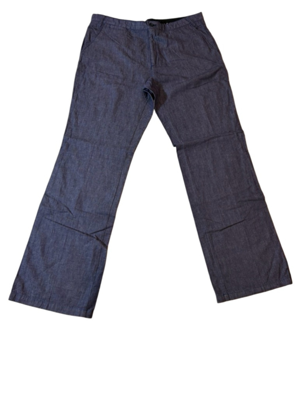 Sisley Italy Cotton Linen Chambray Pants Mens IT 54 Blue Wide Leg